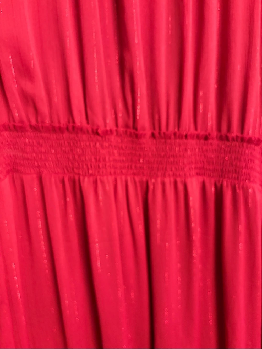 Draper James Crimson Red With Metallic Accents Sleeveless Tiered Maxi Dress - Picture 3 of 12